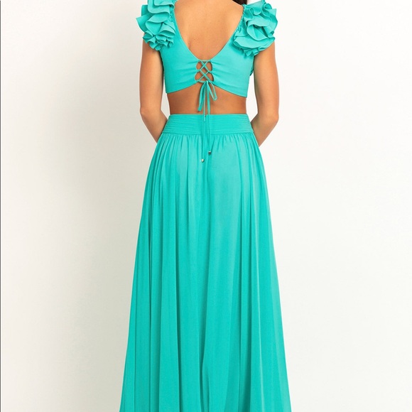 Patbo Flutter Sleeve Maxi Dress Azalea. Size 4. $825. - Picture 3 of 14